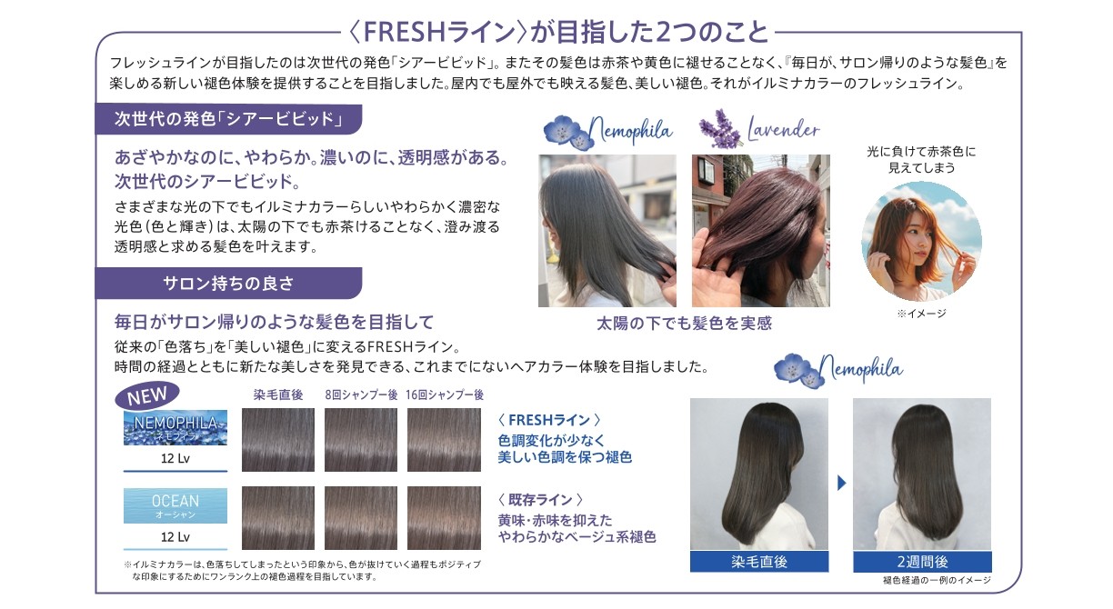 イルミナ　新色　FRESHライン(ラベンダー／ネモフィラ／ポピー)